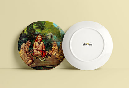 Adi Shankaracharya by Ravi Varma Ceramic Plate for Home Decor