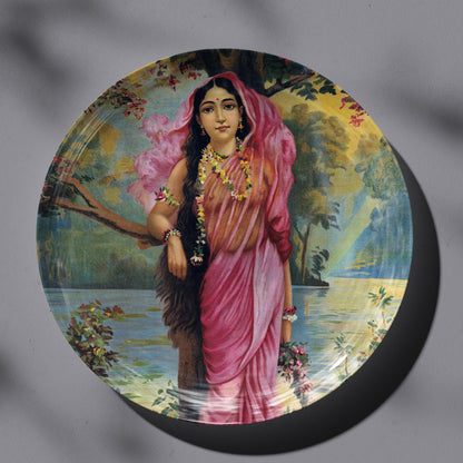 Vasantika by Ravi Varma Ceramic Plate for Home Decor