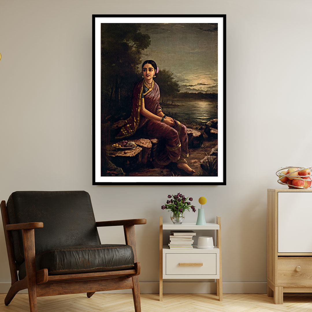 Radha in the Moonlight by Raja Ravi Varma | Wall Art Painting