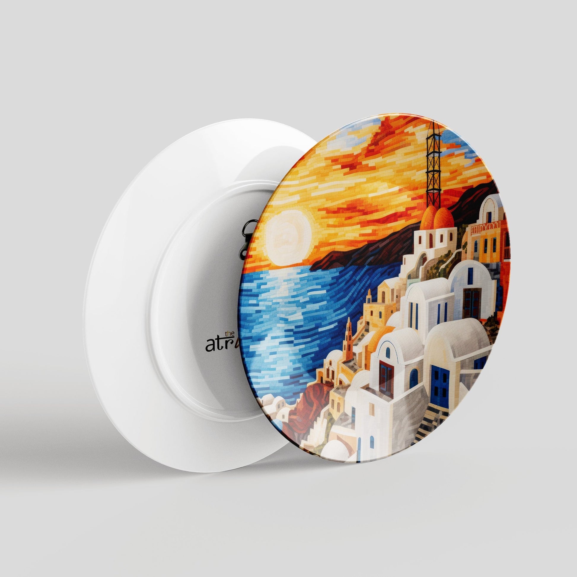 Santorini sunset Travel wall decor Plate