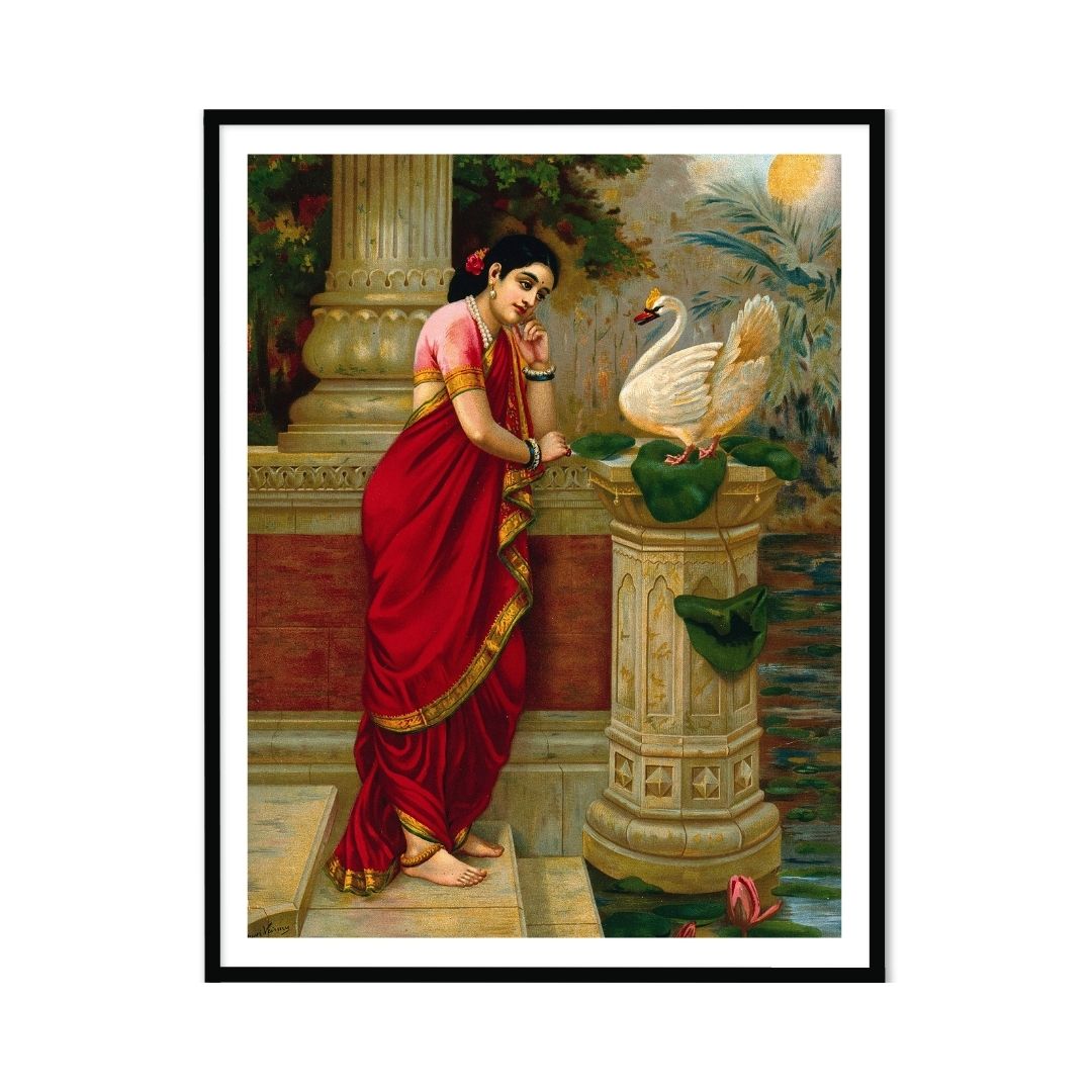 Swan and Damayanti of Nala's Love by Raja Ravi Varma