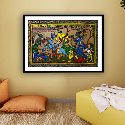 Krishna Pattachitra Framed Wall Art