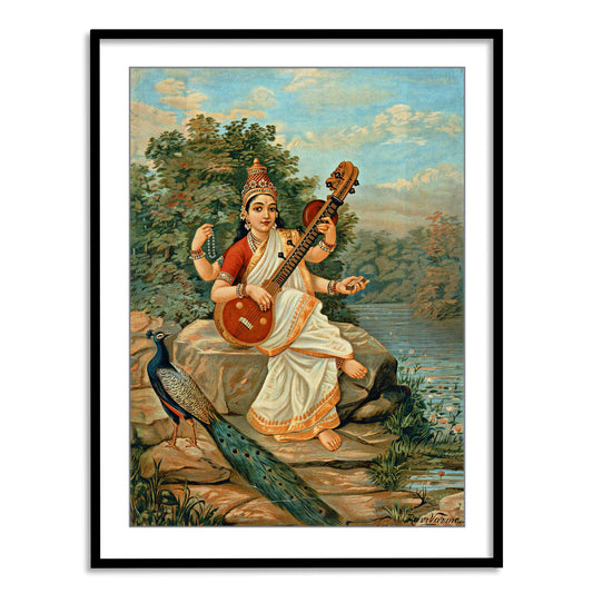 Goddess Saraswati Maa Vastu Painting for Wall Decor