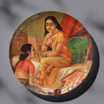 Chitralekha by Ravi Varma Ceramic Plate for Home Decor