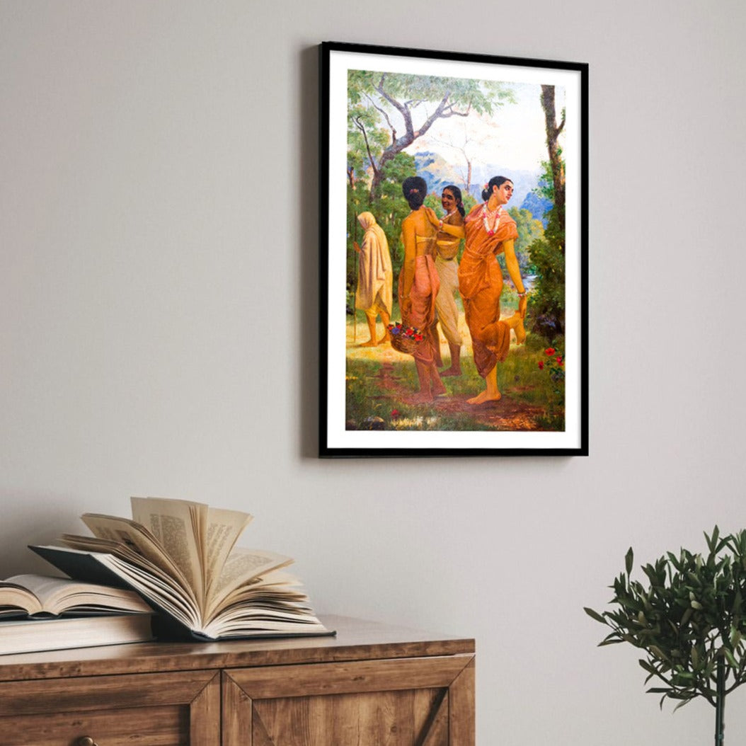 Shakuntala by Raja Ravi Varma Wall Art Print for Home Decor