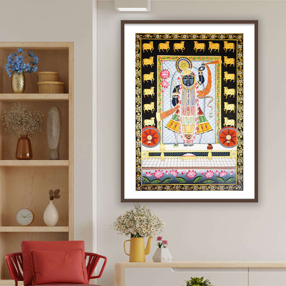 Shrinathji Pichwai Painting | Shreenathji(Shri krishna) Indian Art for Wall Decor