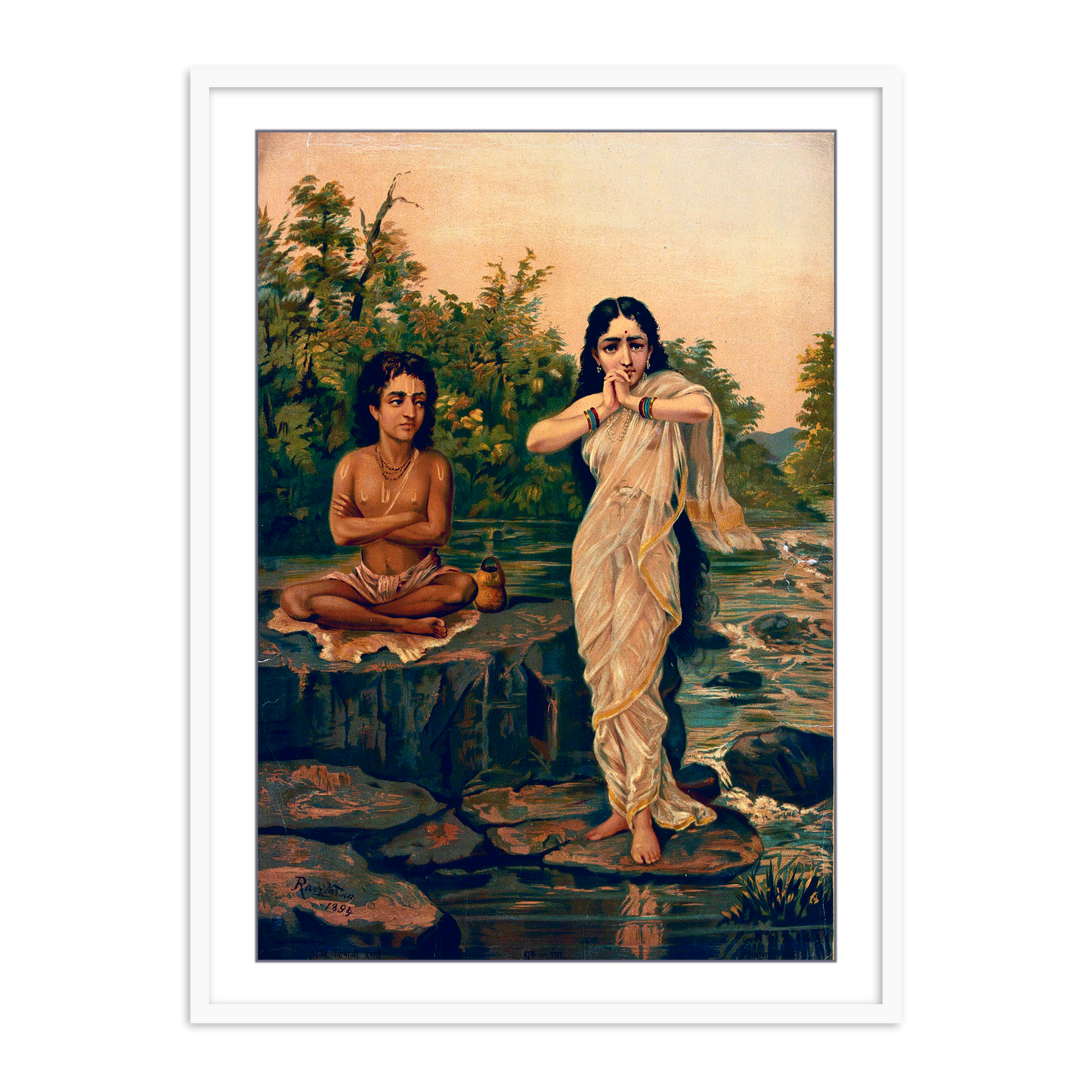 Shukra and Rambha by Raja Ravi Varma Wall Art for Home Decor