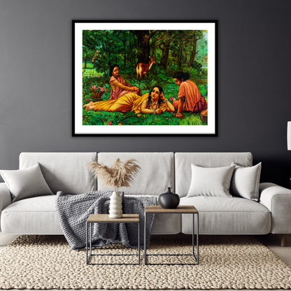 Shakuntala Patra-lekhan by Raja Ravi Varma Wall Home Decor Painting