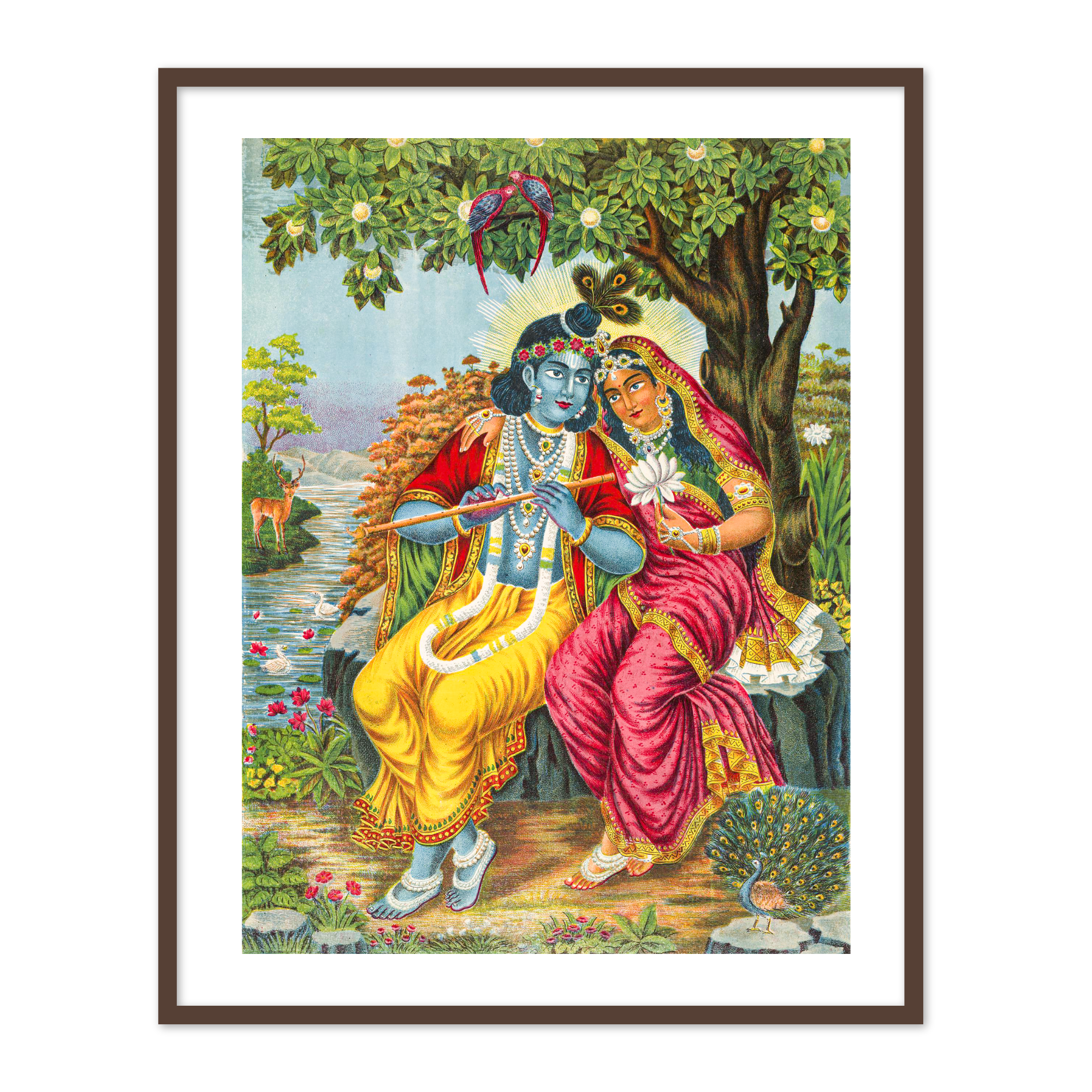 Buy Modern Radha Krishna with Cow Handmade Painting by ARTOHOLIC.  Code:ART_3319_47179 - Paintings for Sale online in India.