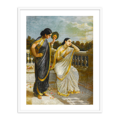 Ladies in the Moonlight by Raja Ravi Varma Wall Art Painting