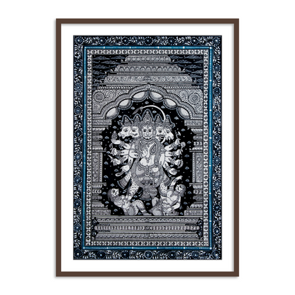 Panchmukhi Hanumanji | Hanuman Pattachitra Framed Wall Art for Home Decor