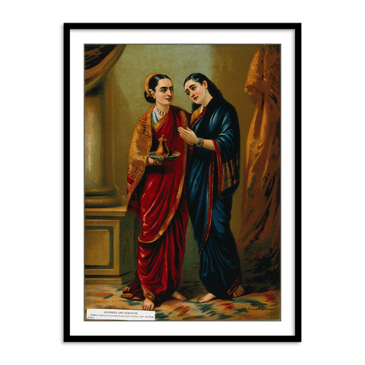 Draupadi in disguise by Raja Ravi Varma Wall Art Painting for Home Decor