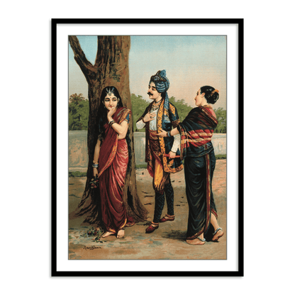 Ratudhvaja courting Madalasa by Raja Ravi Varma Wall Art Print for Home Decor India