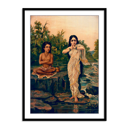 Shukra and Rambha by Raja Ravi Varma Wall Art for Home Decor