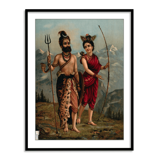 Shiva as a Kirat by Raja Ravi Varma Wall Art Painting for Home Decor