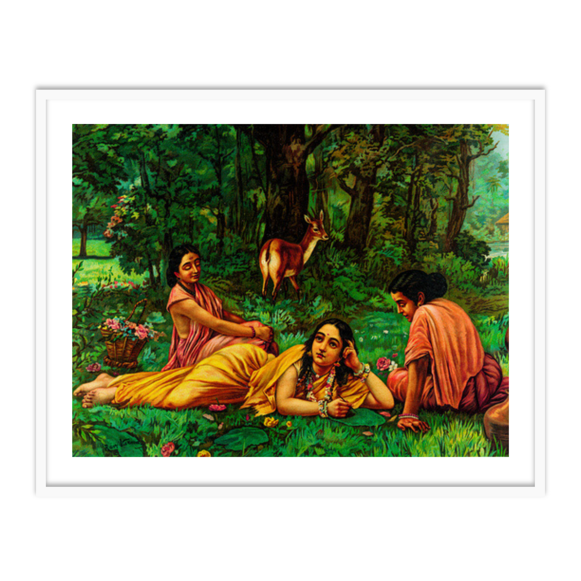 Shakuntala Patra-lekhan by Raja Ravi Varma Wall Home Decor Painting