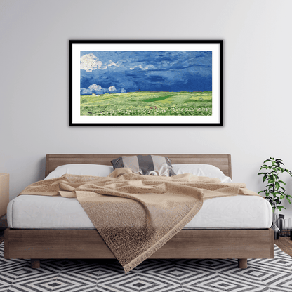 Wheatfield under Thunderclouds by Vincent Van Gogh Famous Painting Wall Art