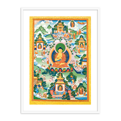 Buddha Seated on a Lotus Pedestal Painting Tibetan Art for Home Decor Online