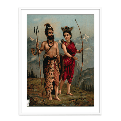 Shiva as a Kirat by Raja Ravi Varma Wall Art Painting for Home Decor