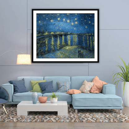 Starry Night Over the Rhone by Vincent Van Gogh Famous Painting Wall Art