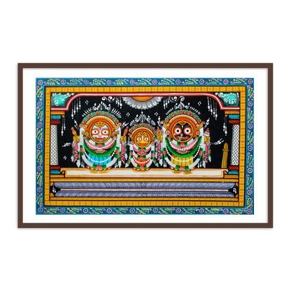 Lord Jagannath Darbar Traditional Pattachitra Painting | Jagannath Pattachitra Framed Wall Art