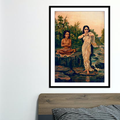 Shukra and Rambha by Raja Ravi Varma Wall Art for Home Decor