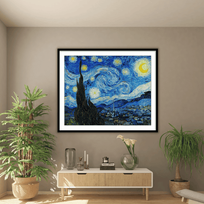 The Starry Night by Vincent Van Gogh Famous Painting Wall Art