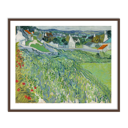 Vineyards at Auvers by Vincent Van Gogh Famous Painting Wall Art