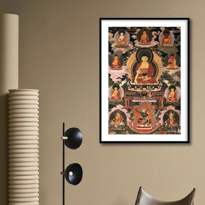 The Medicine Buddha Tibetan Art Painting for Home Wall Decor