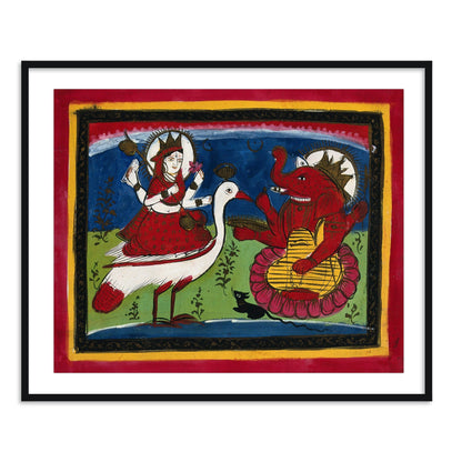 Laxmi and Ganesh Framed Wall Art