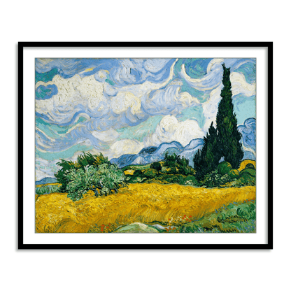 Wheat Field with Cypresses by Vincent Van Gogh Famous Painting Wall Art