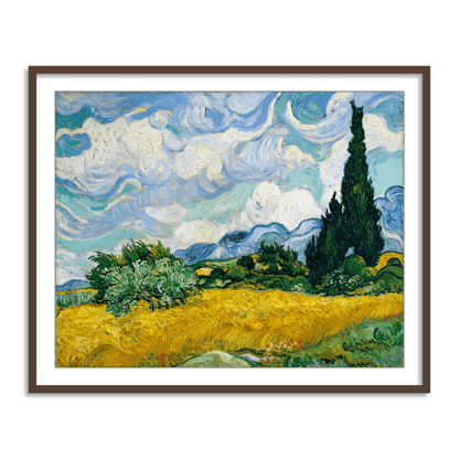 Wheat Field with Cypresses by Vincent Van Gogh Famous Painting Wall Art