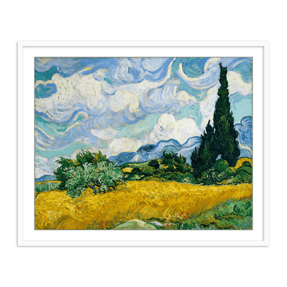 Wheat Field with Cypresses by Vincent Van Gogh Famous Painting Wall Art