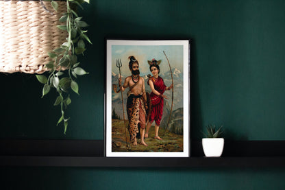 Shiva as a Kirat by Raja Ravi Varma Wall Art Painting for Home Decor